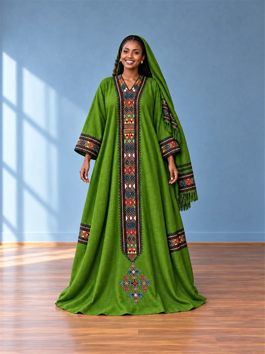 Emerald Heritage Kaftan የሀበሻ ልብስ