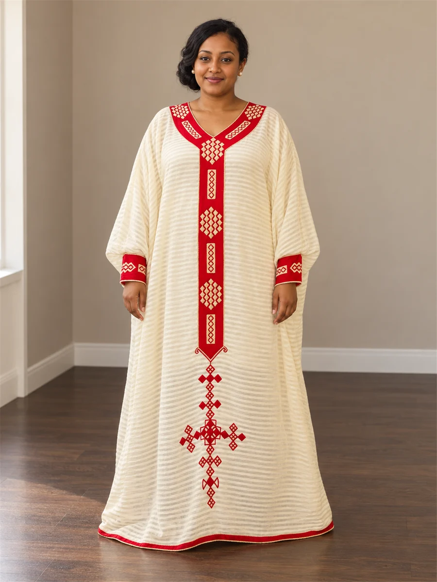 Ruby Cross Kaftan የሀበሻ ልብስ
