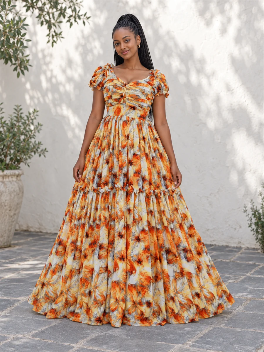 Autumn Petal Dress የሀበሻ ልብስ