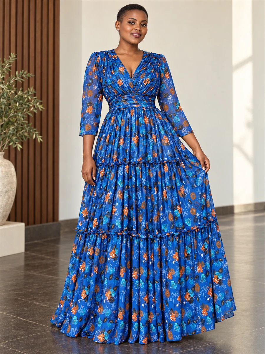 Sapphire Tiered Dress የሀበሻ ልብስ