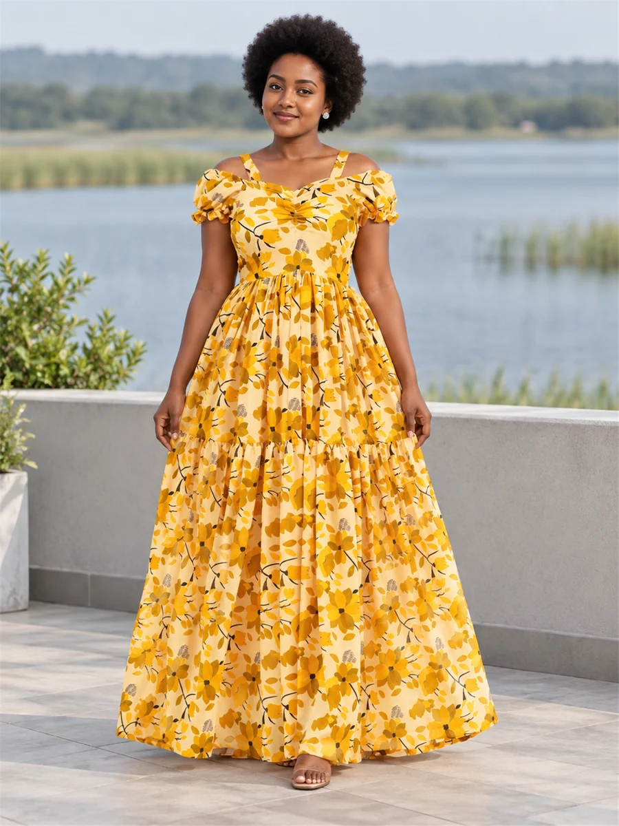 Sunflower Garden Dress የሀበሻ ልብስ