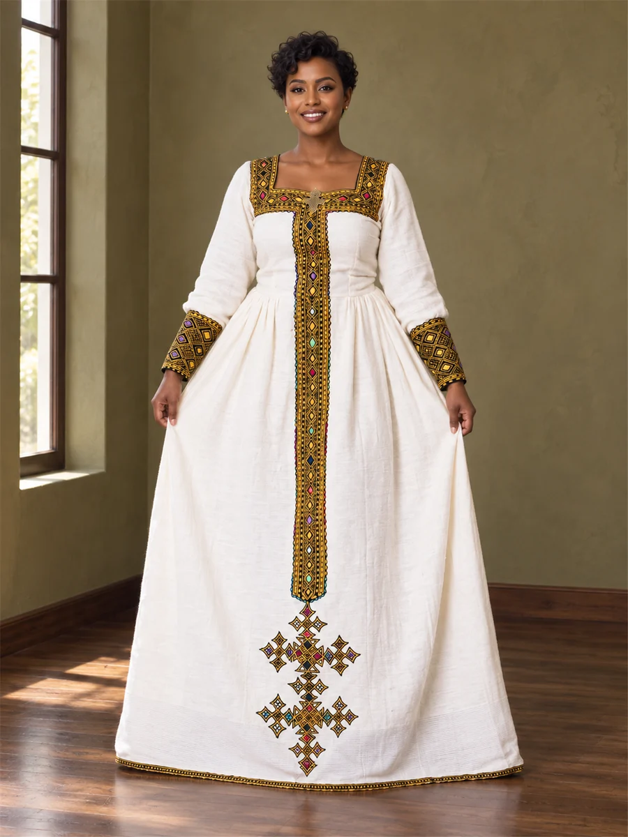 Olive Cross Kemis የሀበሻ ልብስ