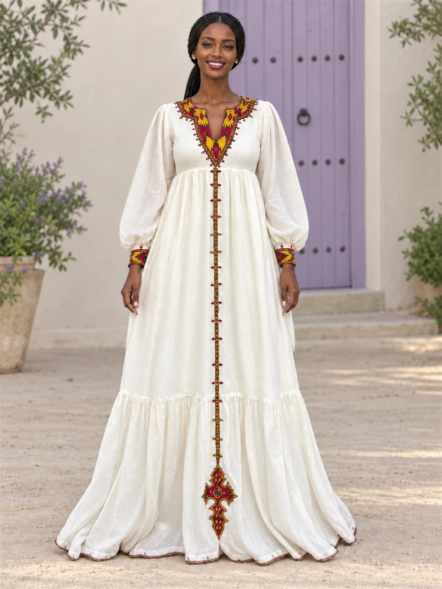 Warm Gold Heritage Kemis የሀበሻ ልብስ