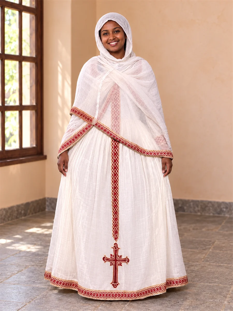 Rose Cross Wrap Kemis የሀበሻ ልብስ