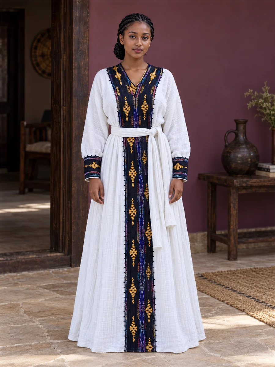 Midnight Panel Kemis women’s Ethiopian traditional dress