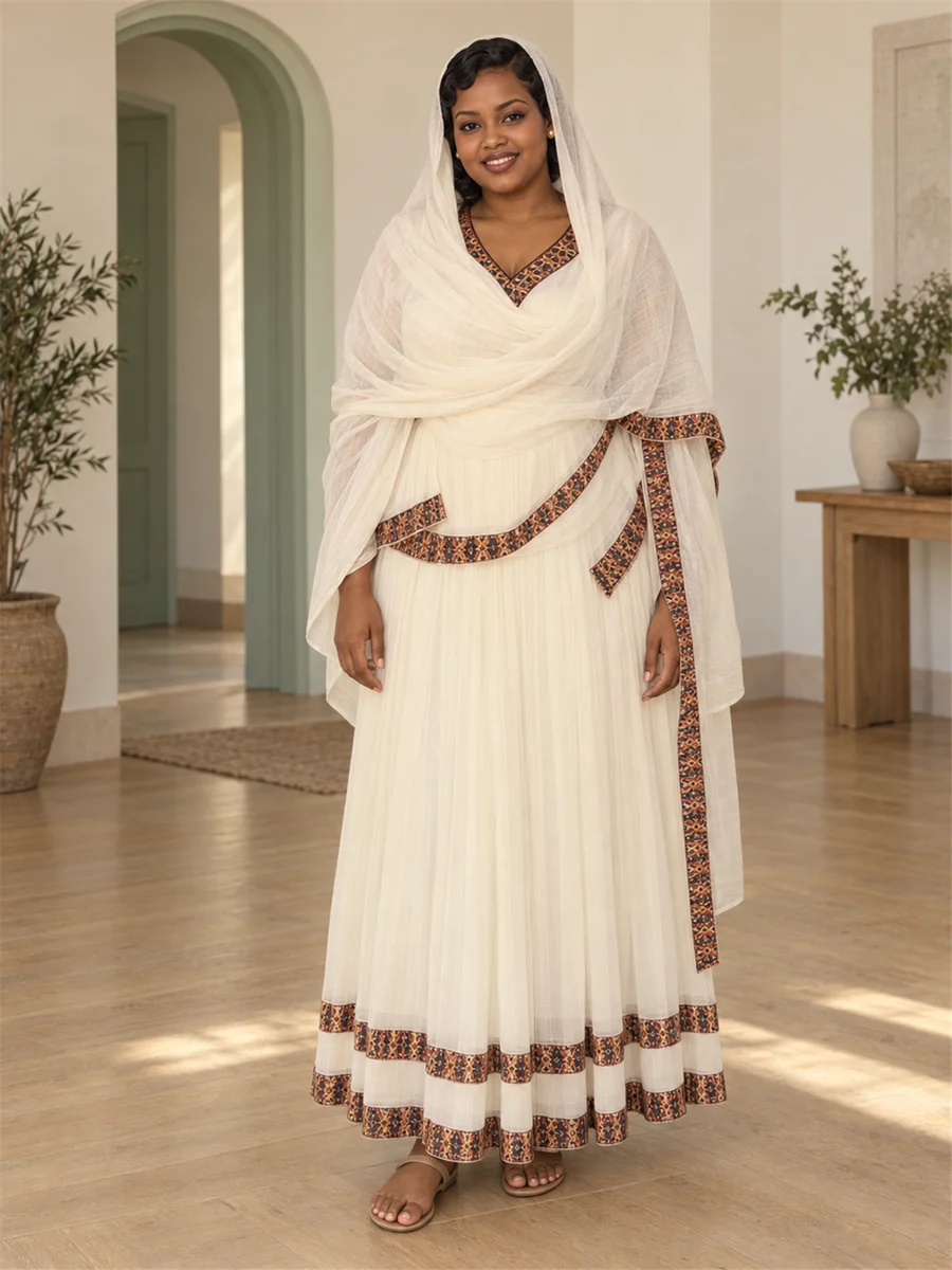 Earth Border Wrap Dress women’s Ethiopian traditional dress