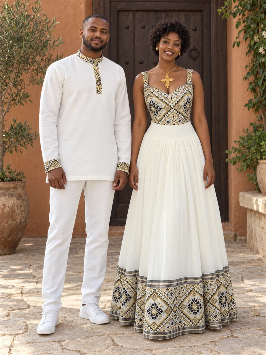 Olive Medallion Couple የሀበሻ ልብስ