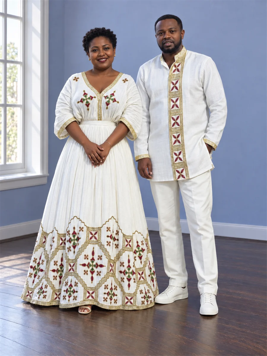 Golden Motif Couple የሀበሻ ልብስ