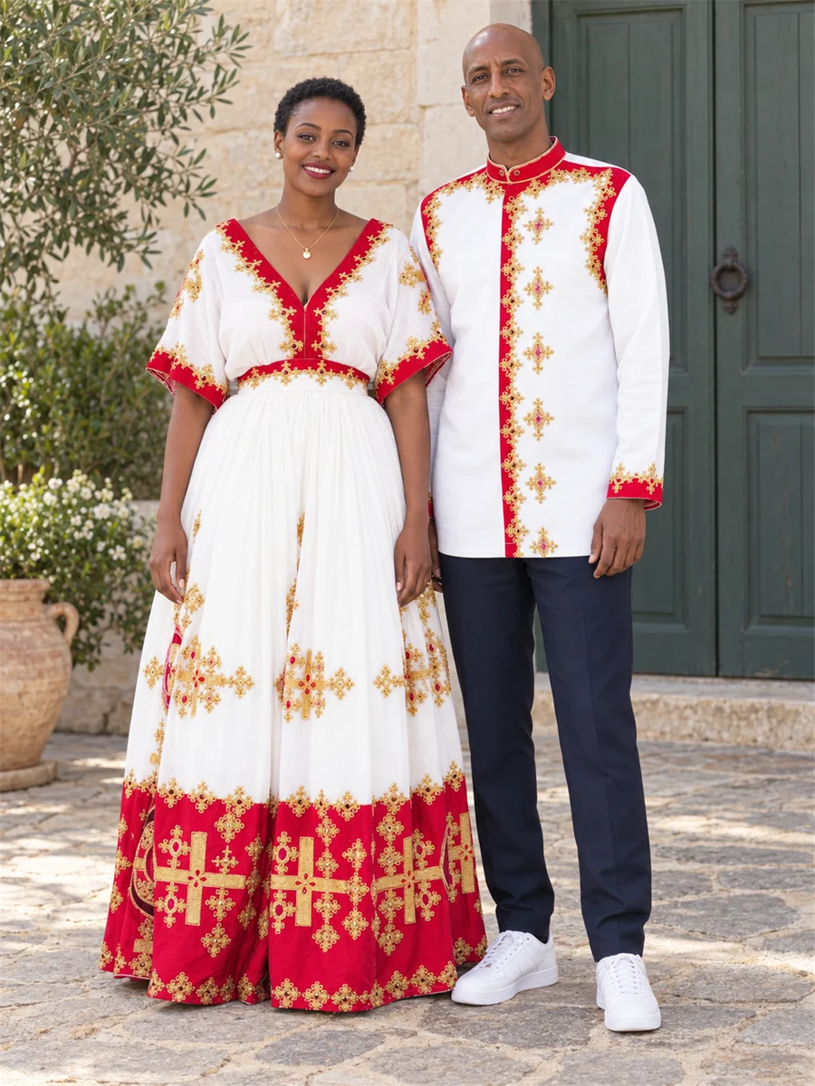 Ruby Heritage Couple የሀበሻ ልብስ