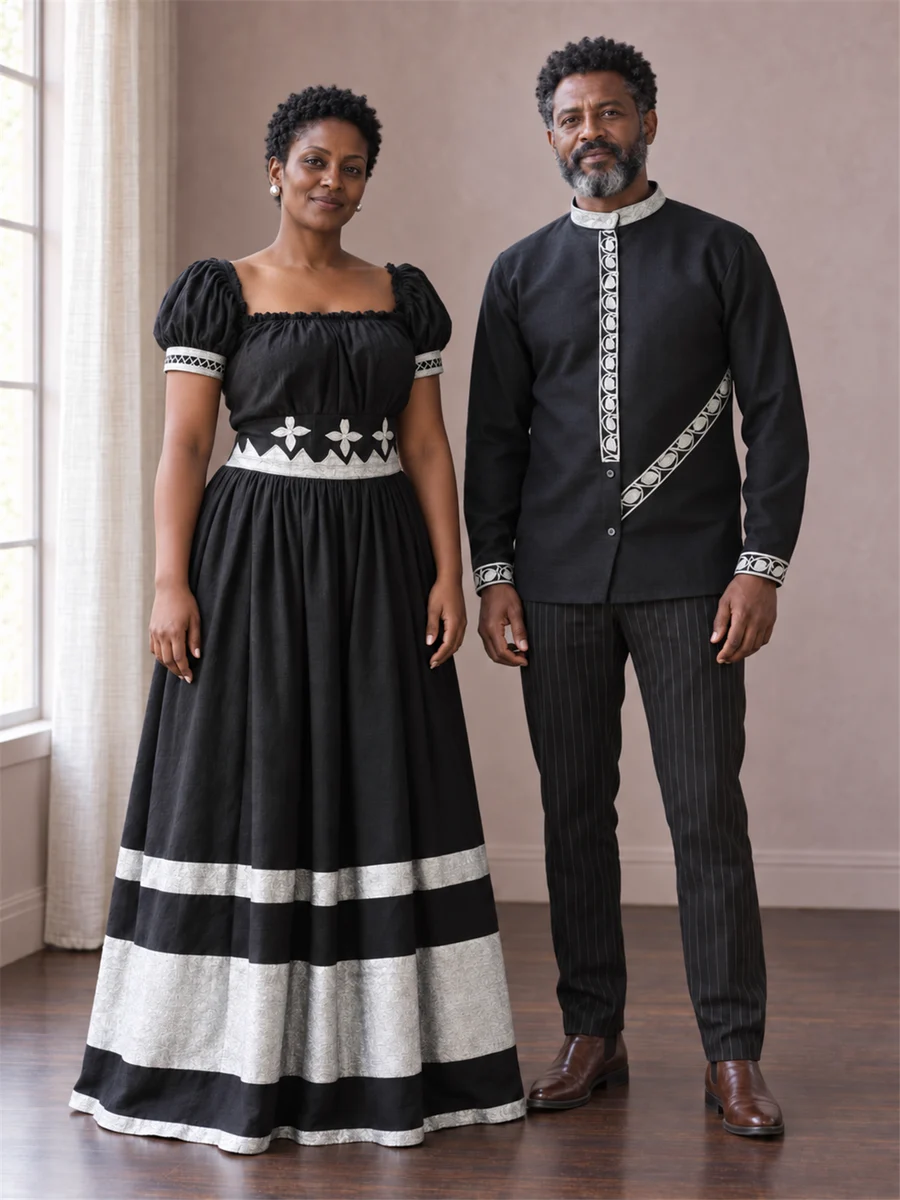 Midnight Silver Couple የሀበሻ ልብስ