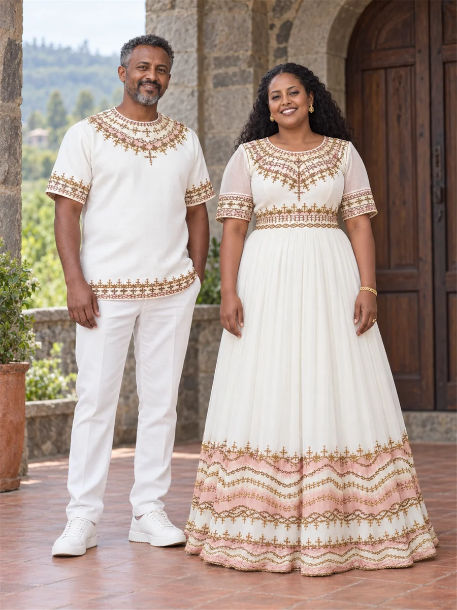 Rose Border Couple የሀበሻ ልብስ