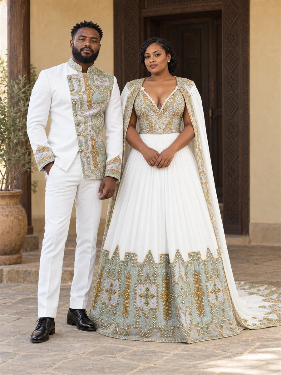 Olive Occasion Couple የሀበሻ ልብስ