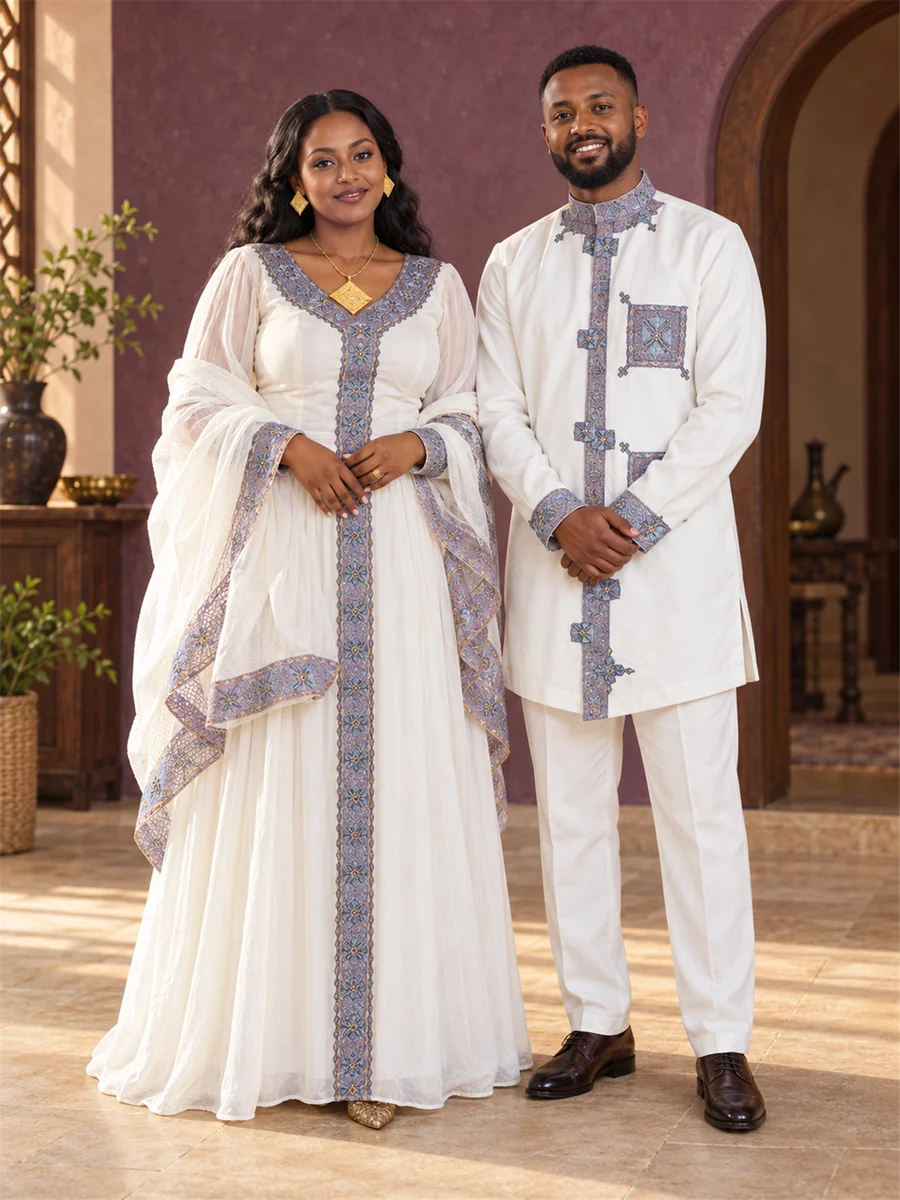 Silver Heritage Couple women’s Ethiopian traditional dress