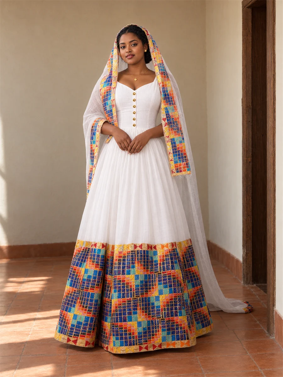 Jewel Border Kemis የሀበሻ ልብስ