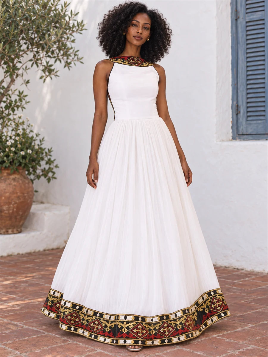 Bronze Hem Gown የሀበሻ ልብስ