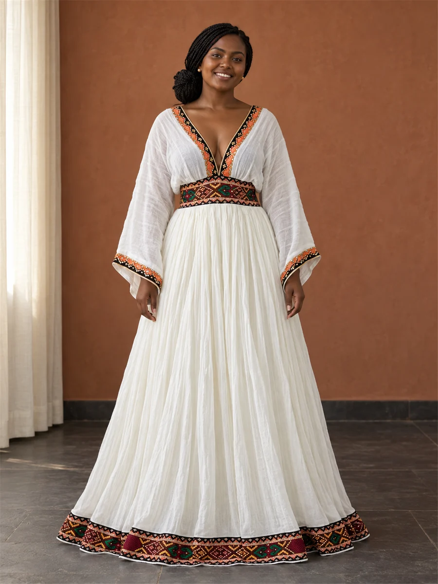 Bronze Waist Dress women’s Ethiopian traditional dress