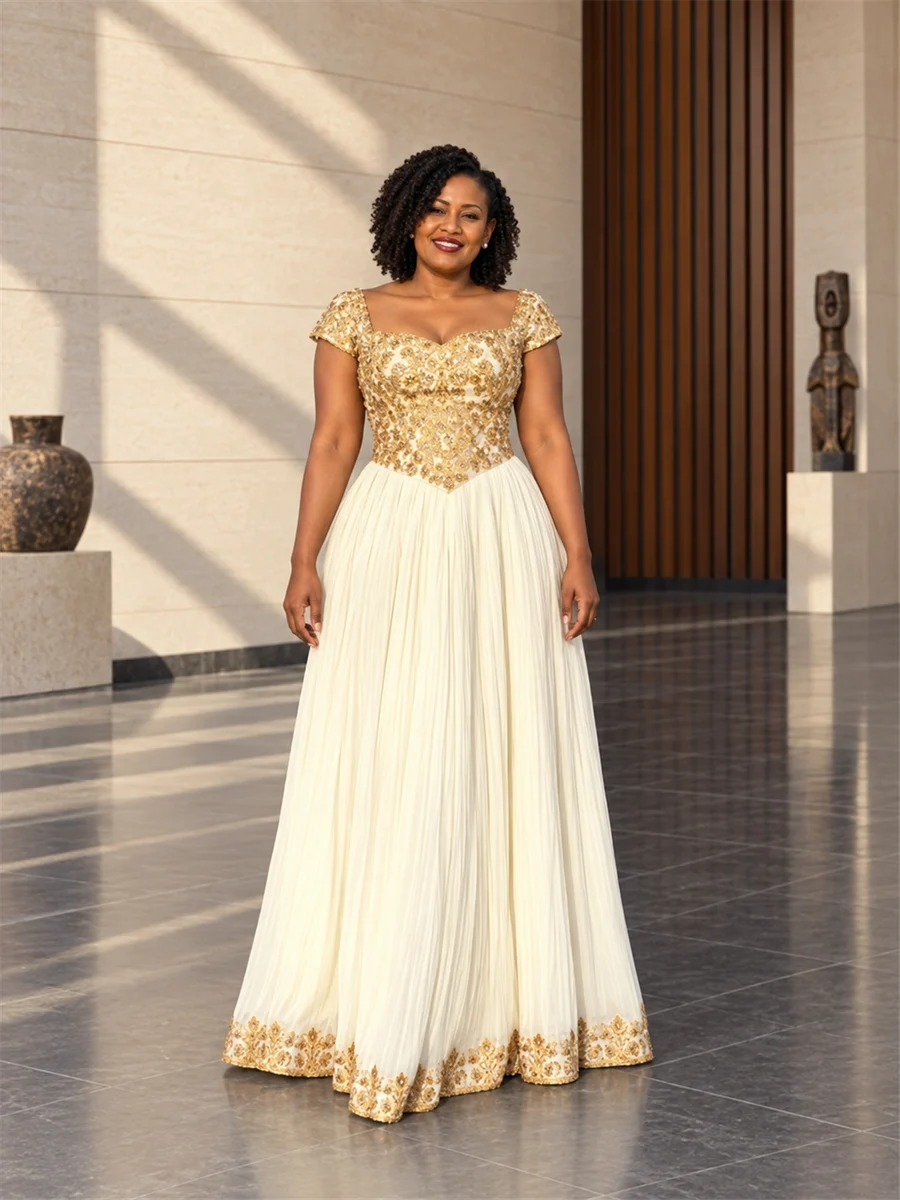 Golden Bodice Dress የሀበሻ ልብስ