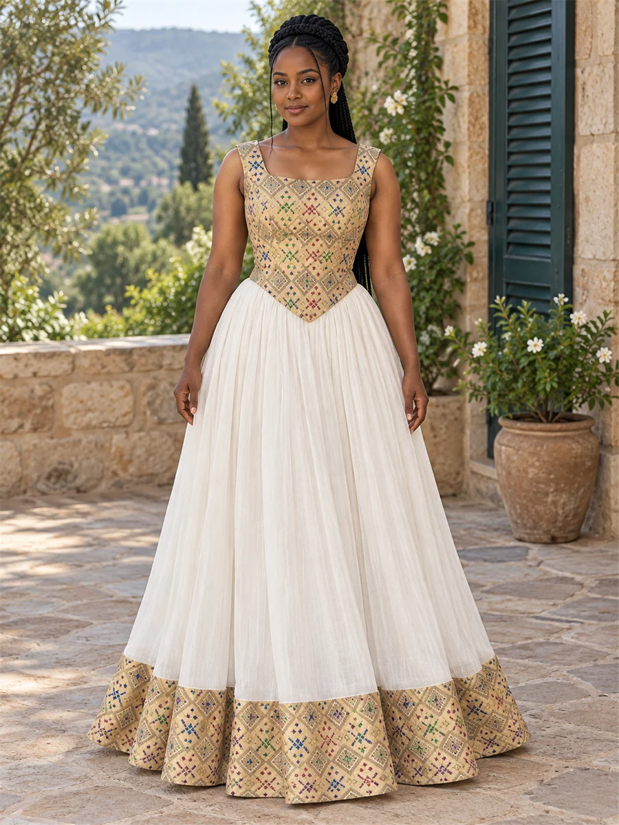 Champagne Evening Dress የሀበሻ ልብስ
