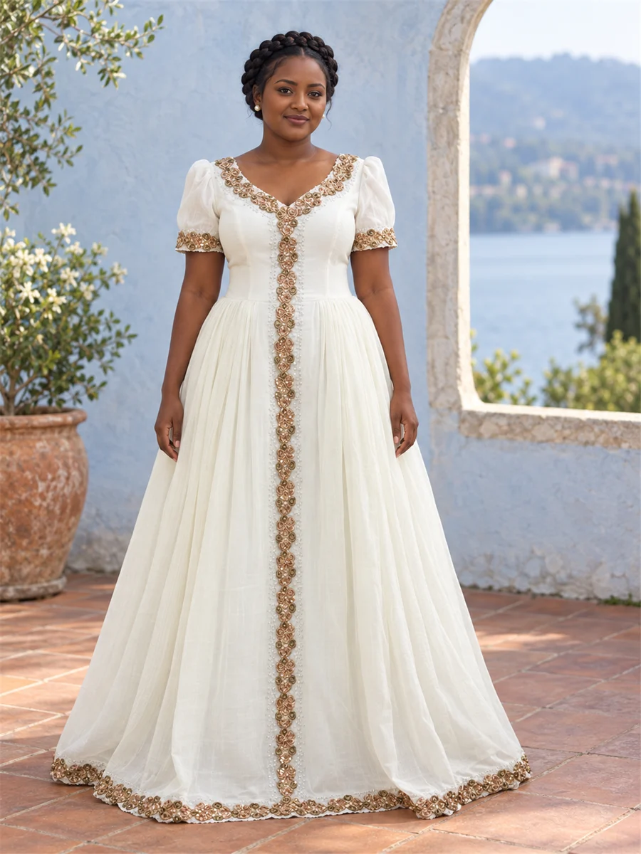 Golden Line Dress የሀበሻ ልብስ