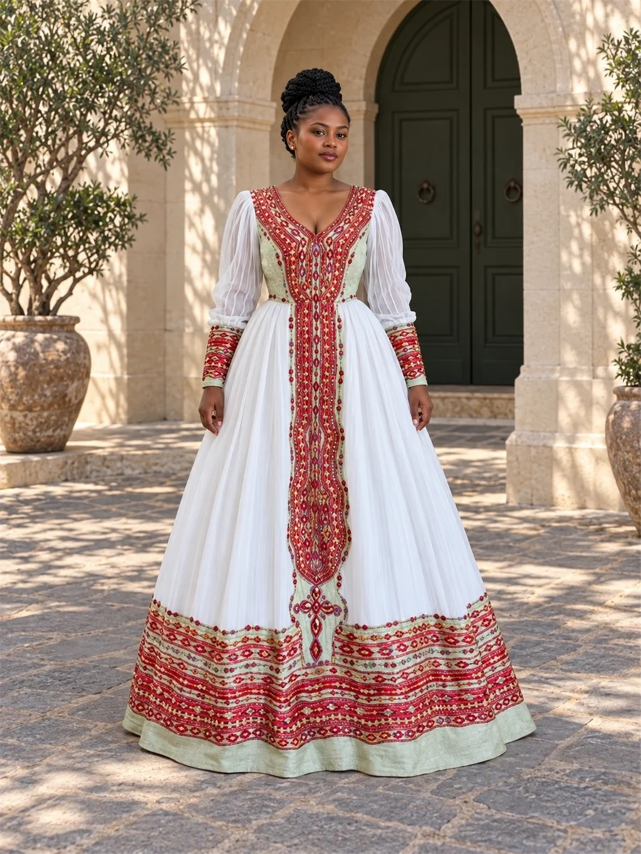 Ruby Panel Gown የሀበሻ ልብስ