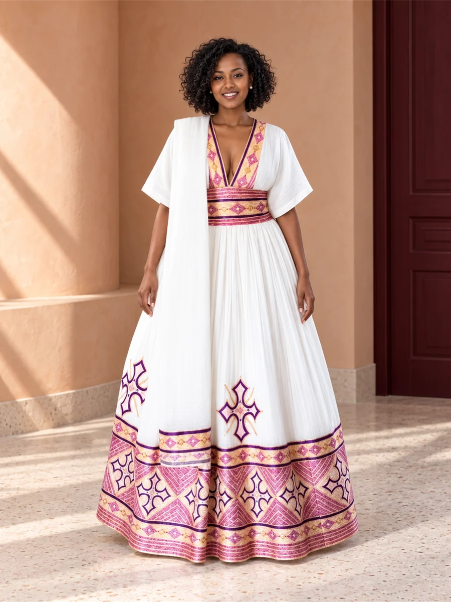 Rose Cross Dress women’s Ethiopian traditional dress