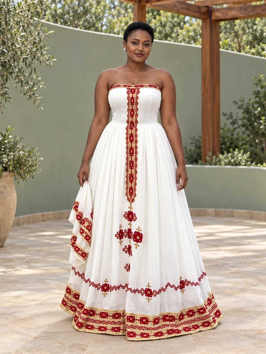 Ruby Cross Halter Dress የሀበሻ ልብስ
