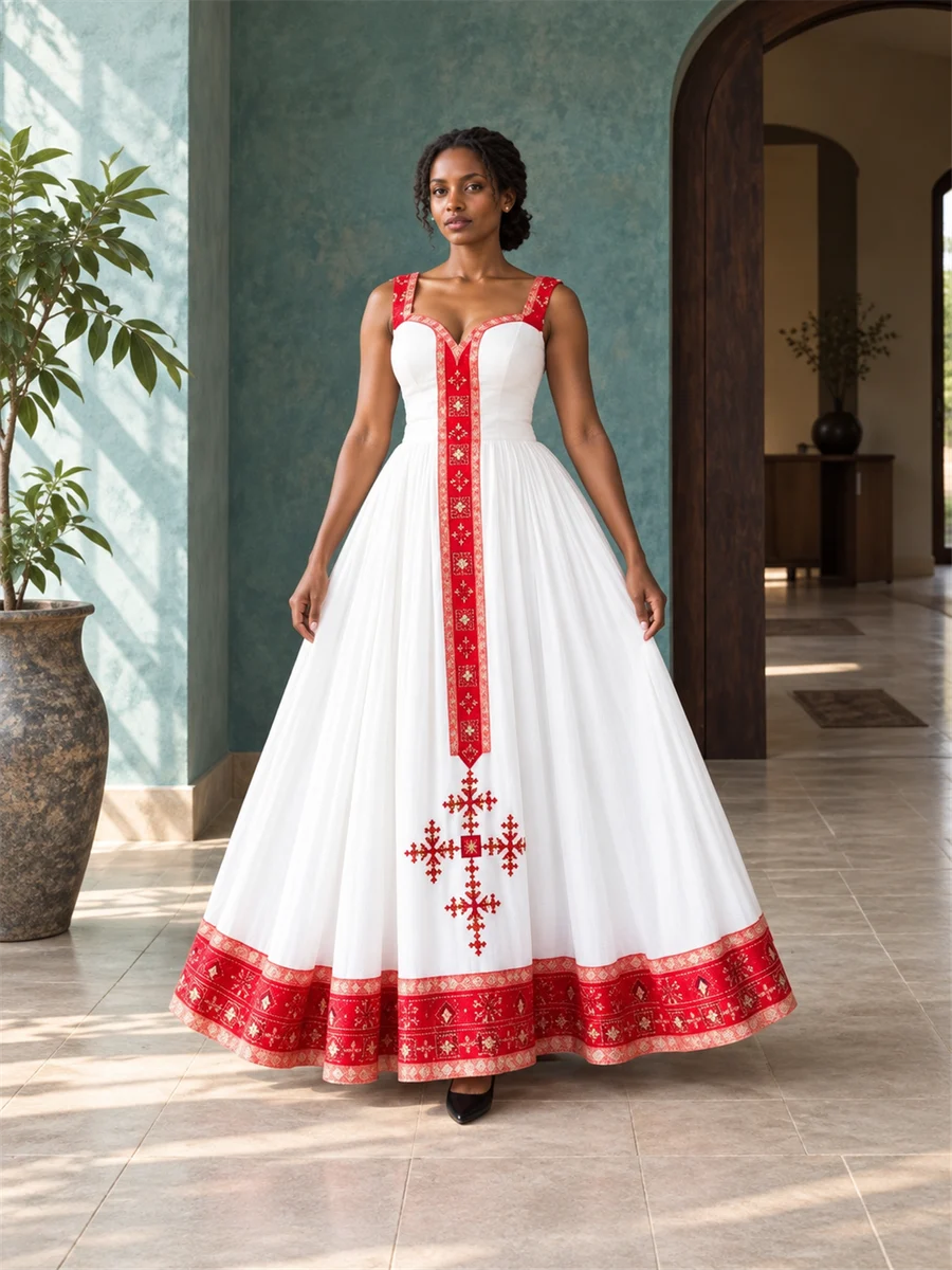 Scarlet Edge Gown women’s Ethiopian traditional dress