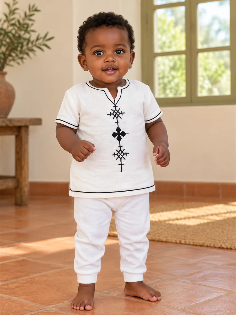 Little Cross Shirt Set Ethiopian traditional clothing