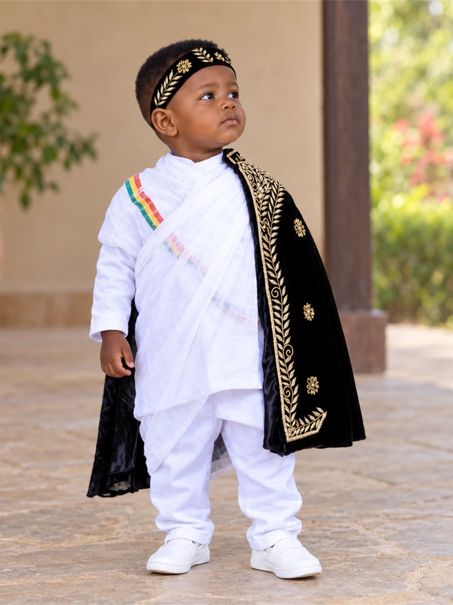 Little Black Cape Set የሀበሻ ልብስ