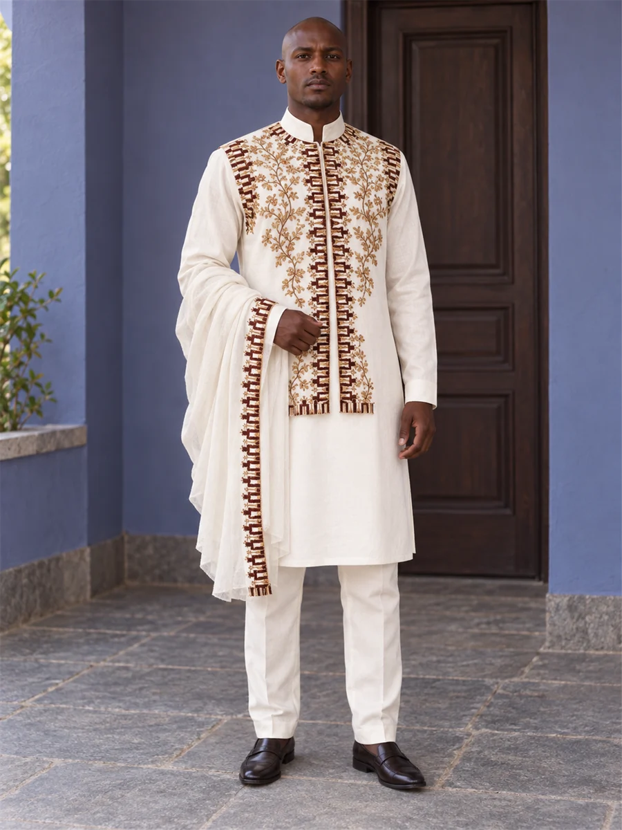 Bronze Panel Tunic Set Ethiopian traditional clothing