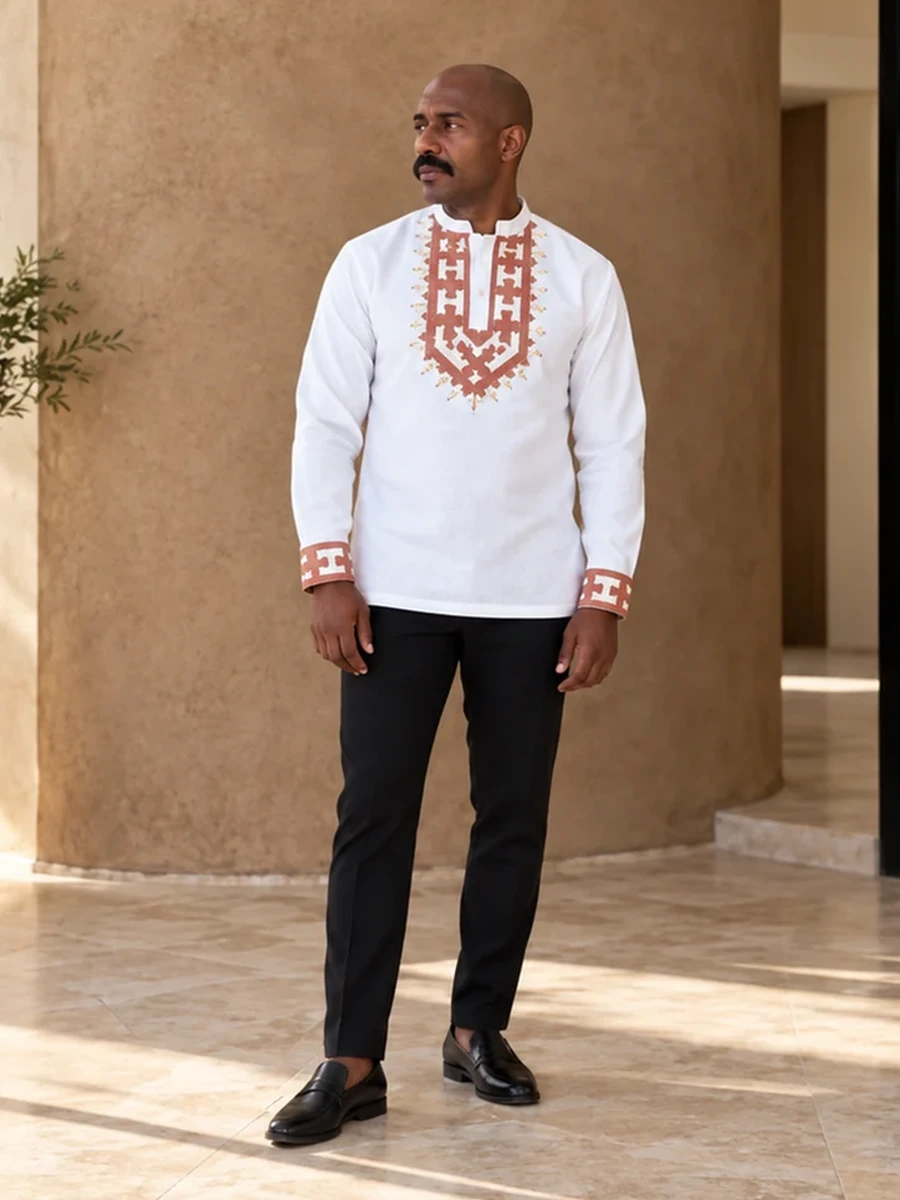 Ruby Neckline Shirt Ethiopian traditional clothing