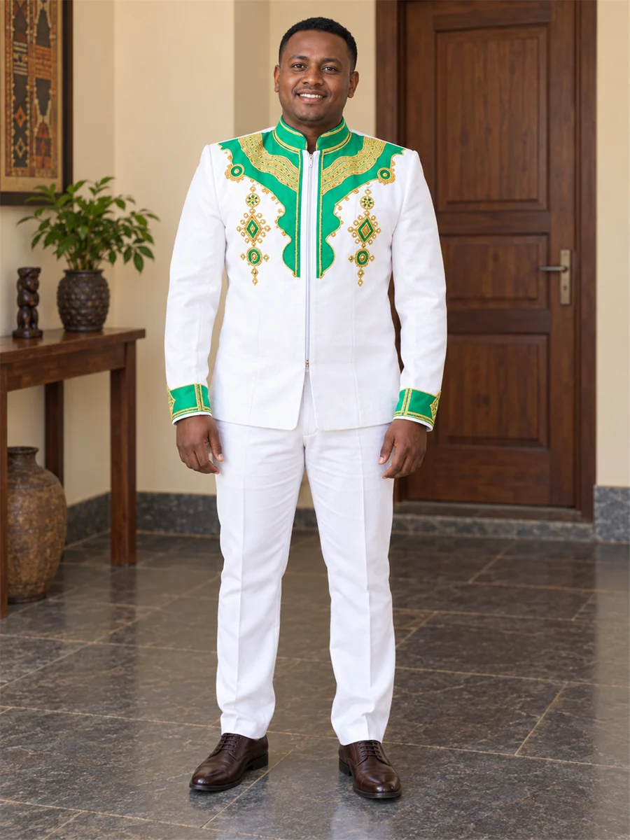Green Yoke Heritage Set Ethiopian traditional clothing