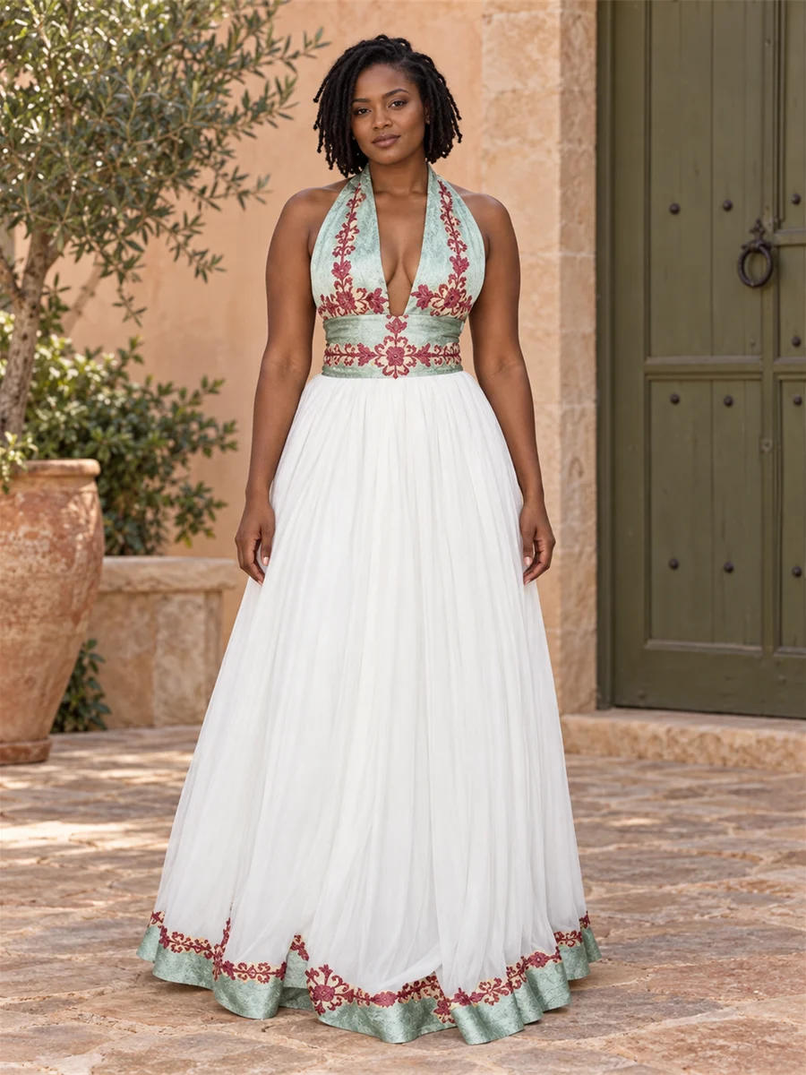 Heritage Yoke Maxi የሀበሻ ልብስ