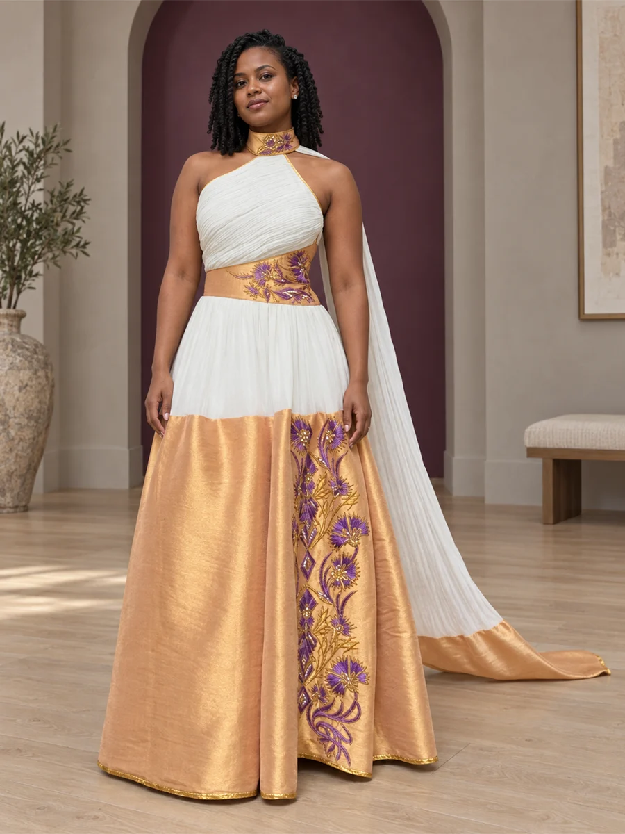 Amber Two-Piece Gown የሀበሻ ልብስ