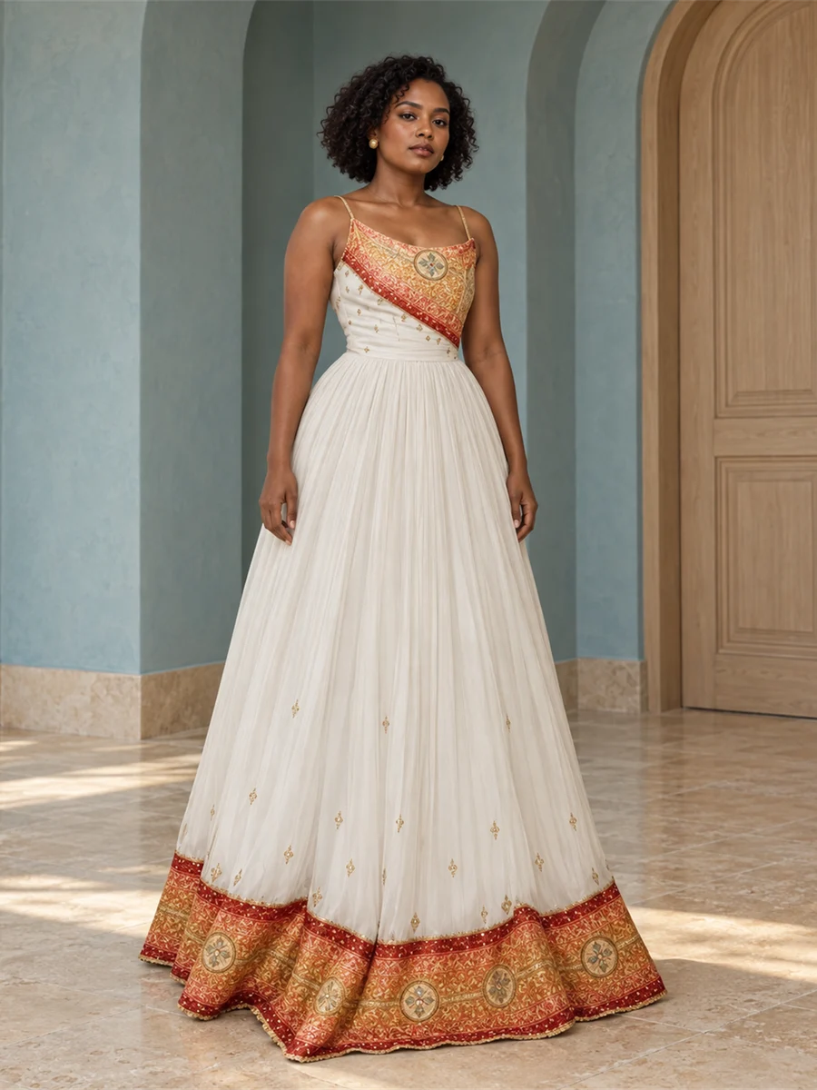 Amber One-Shoulder Gown የሀበሻ ልብስ