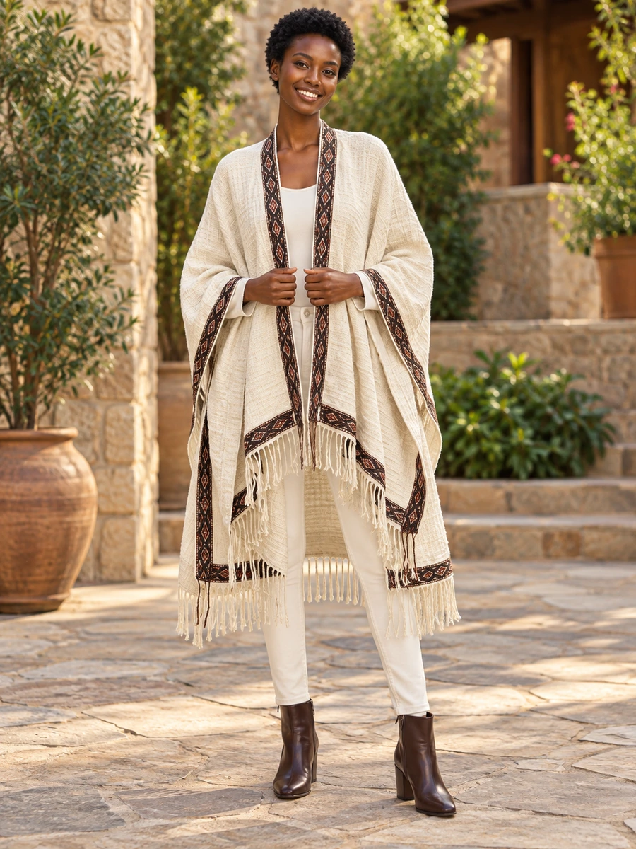 Charcoal Border Wrap Set የሀበሻ ልብስ