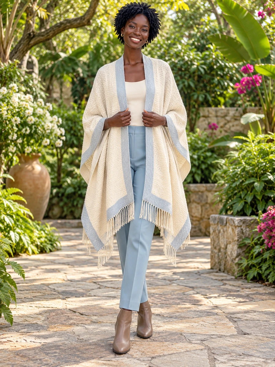 Sky Border Wrap Set የሀበሻ ልብስ