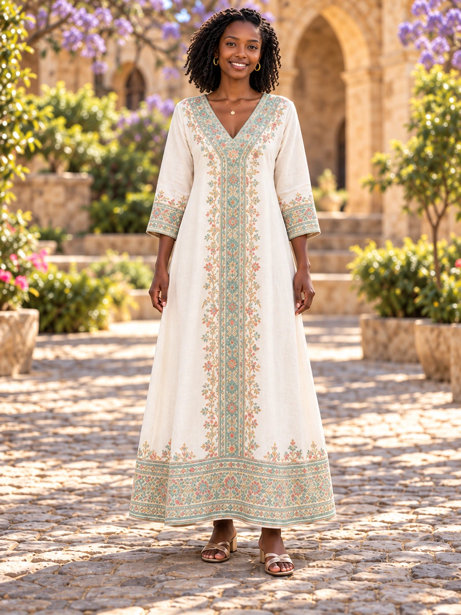 Ivory Vine Maxi የሀበሻ ልብስ