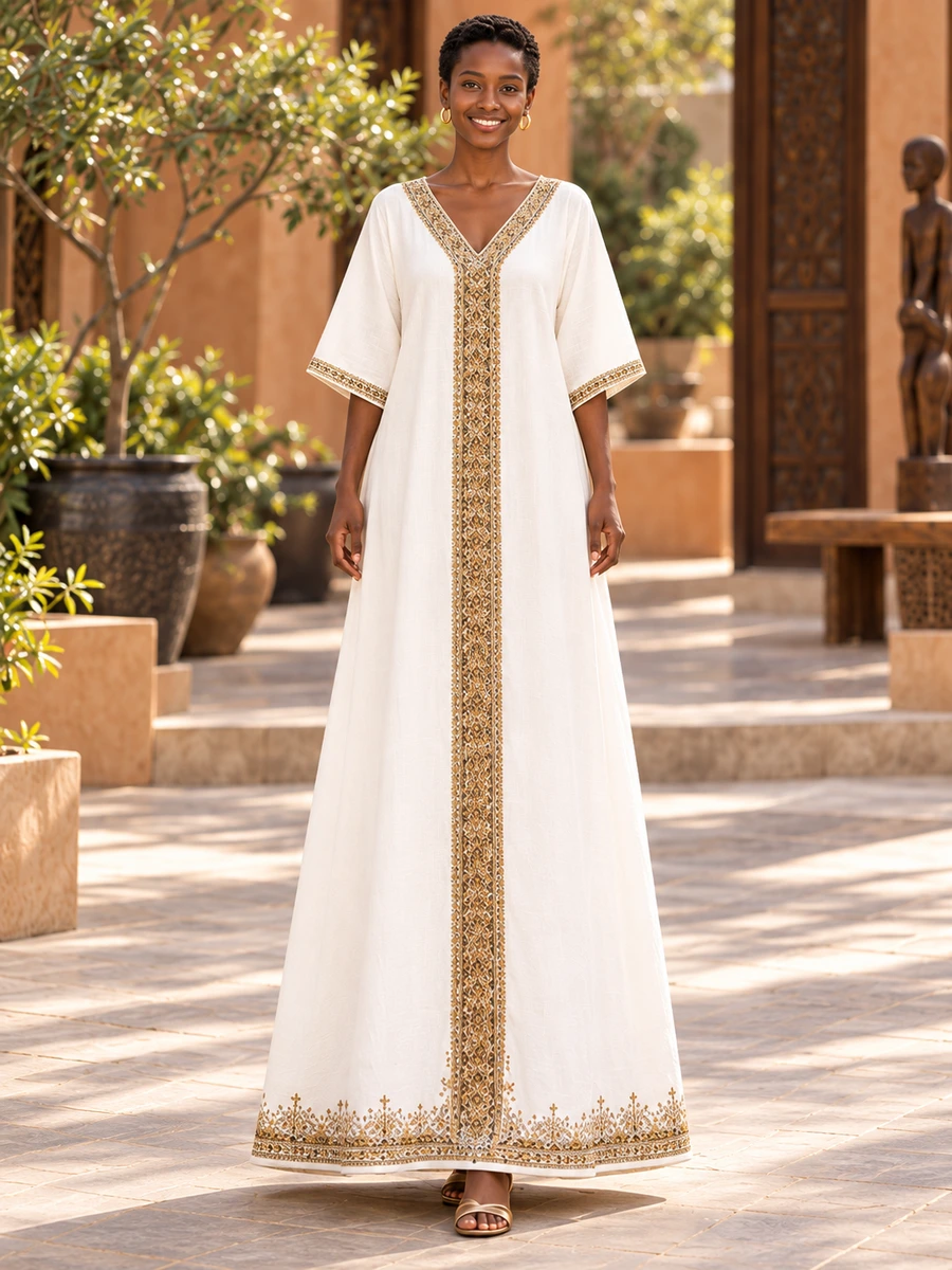 Golden Column Kaftan የሀበሻ ልብስ