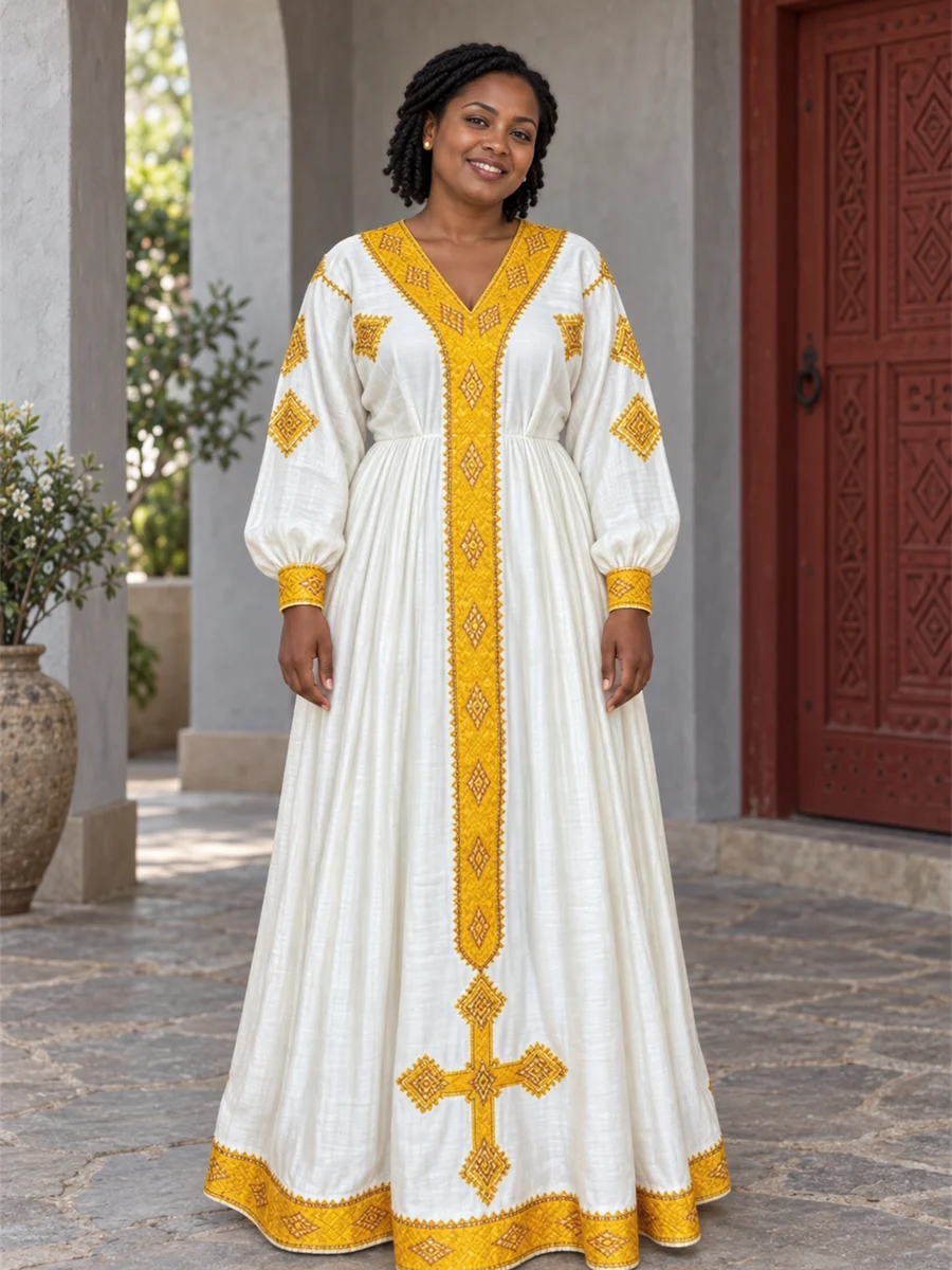 Marigold Cross Kemis የሀበሻ ልብስ