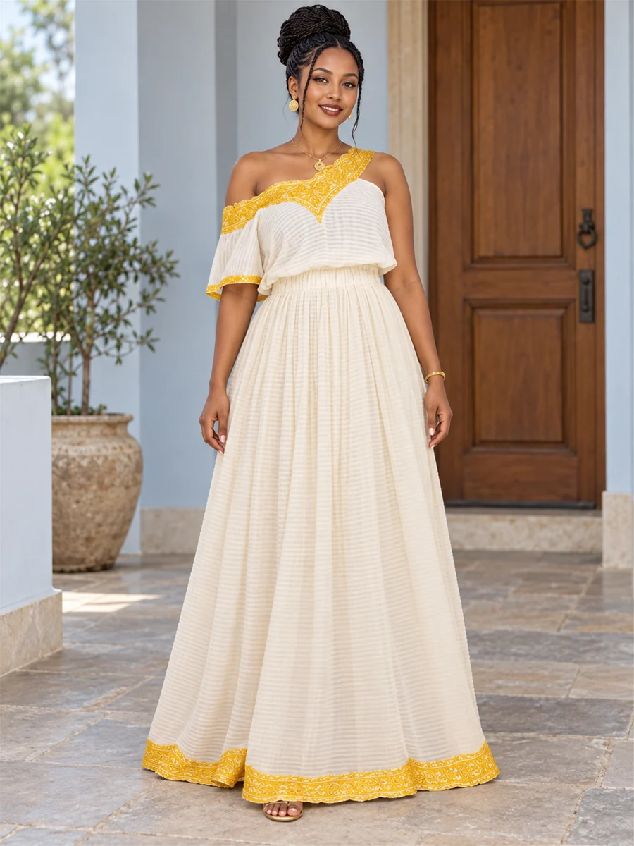 Sunshine Edge Dress የሀበሻ ልብስ