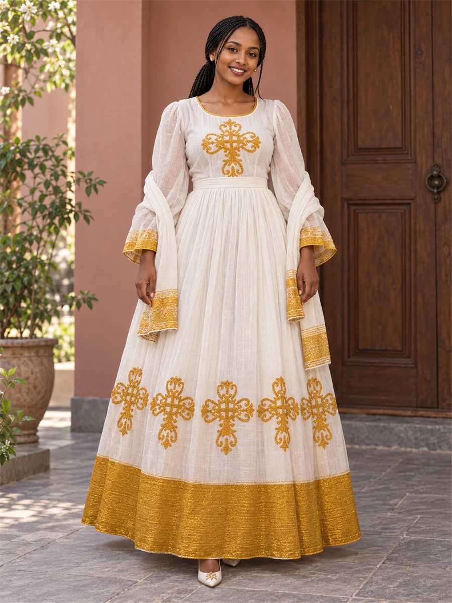 Golden Blossom Kemis የሀበሻ ልብስ