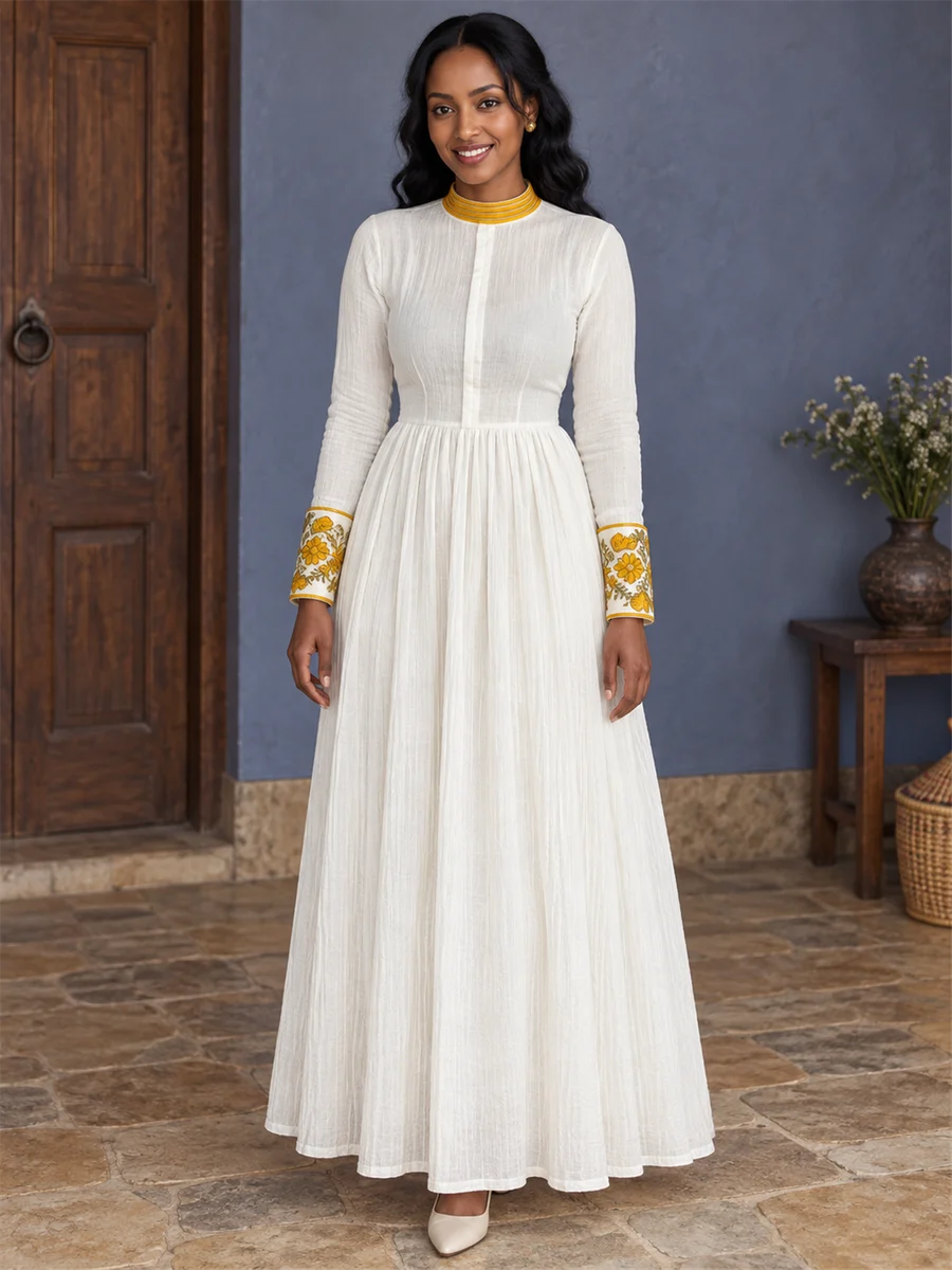 Sunshine Neckline Maxi የሀበሻ ልብስ