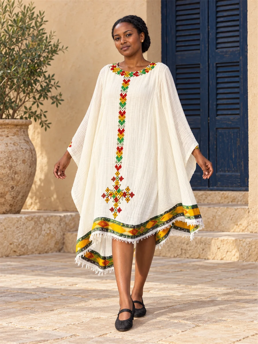 Gold Cross Mini Kaftan women’s Ethiopian traditional dress