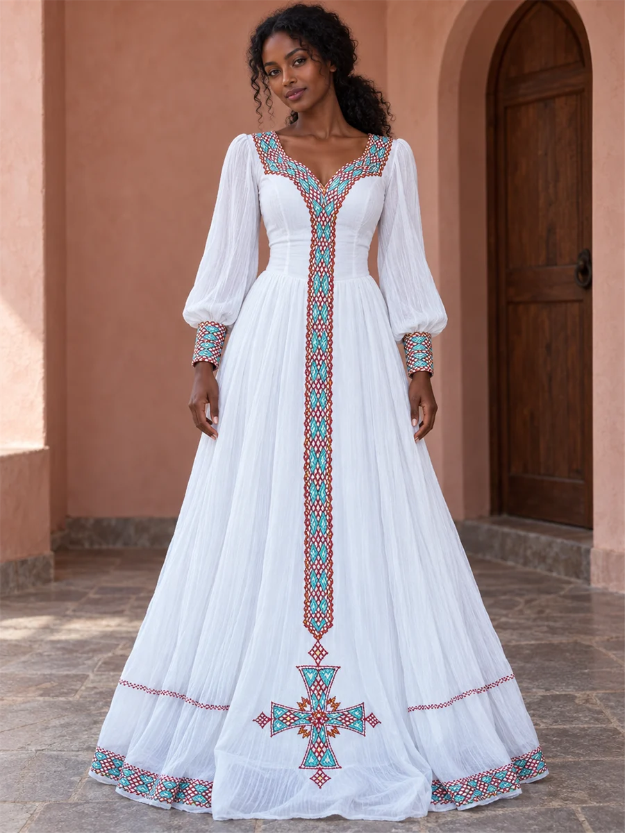 Silver Cross Gown የሀበሻ ልብስ