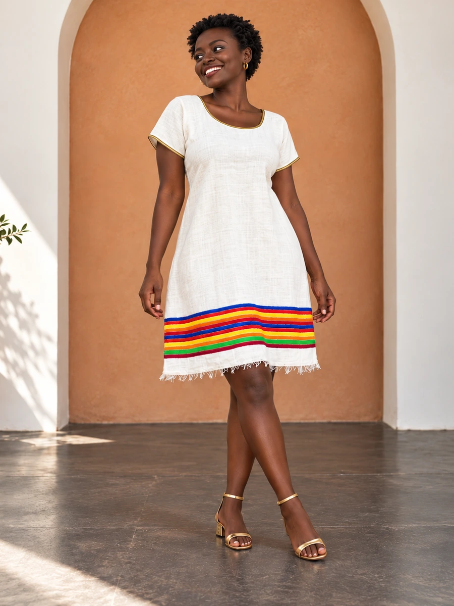 Heritage Stripe Shift የሀበሻ ልብስ