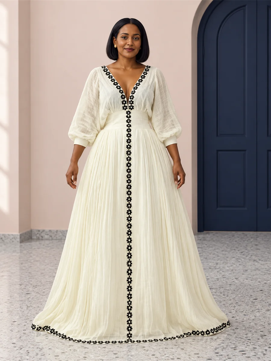 Olive Line Maxi women’s Ethiopian traditional dress