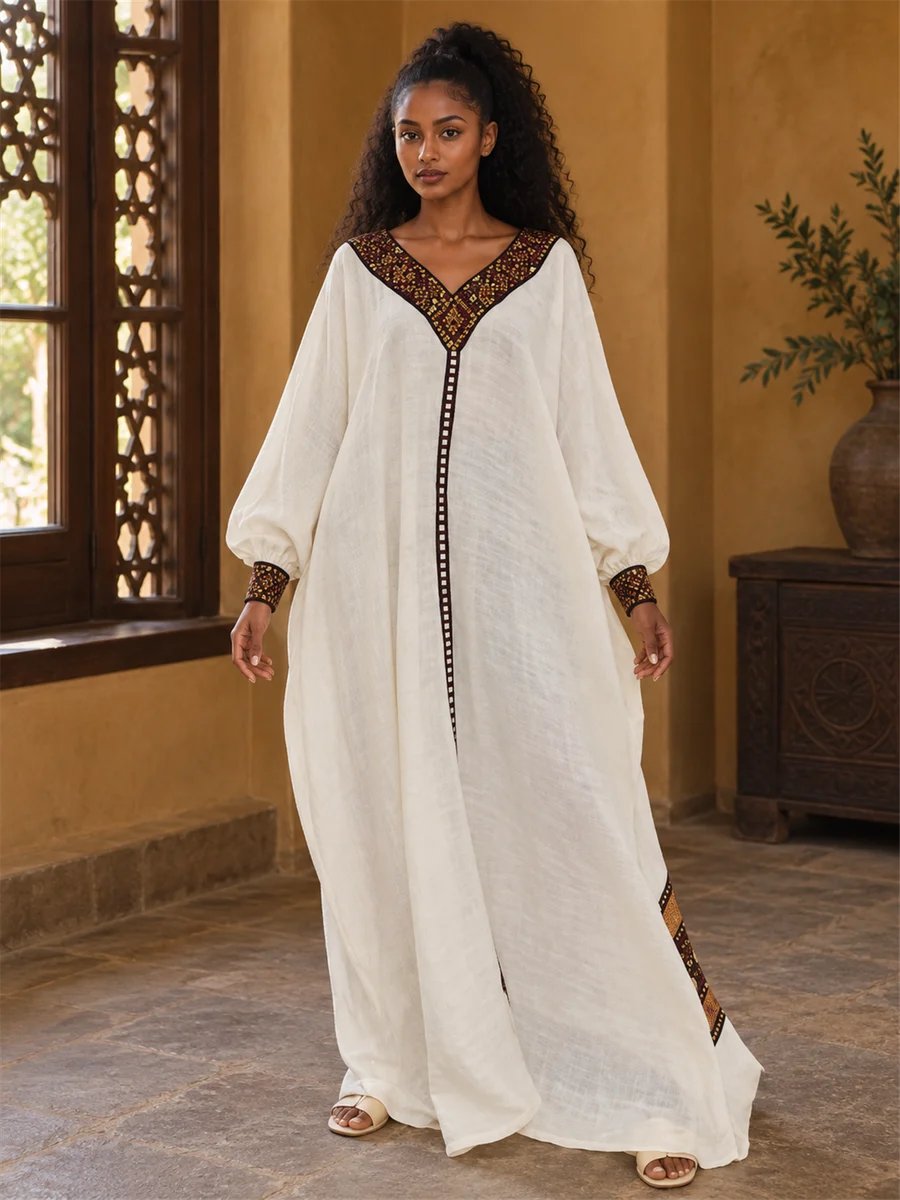 Midnight Edge Kaftan የሀበሻ ልብስ
