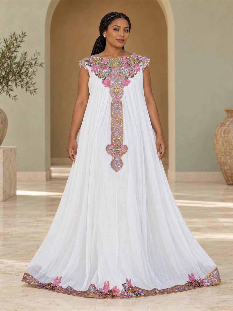 Rose Motif Gown የሀበሻ ልብስ