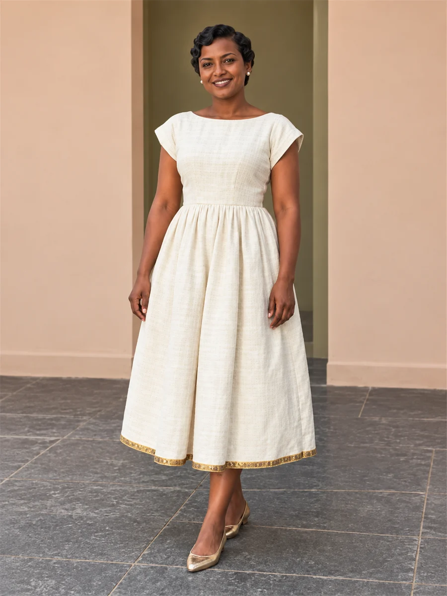 Ivory Summer Midi የሀበሻ ልብስ